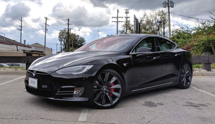 black tesla auto detailing