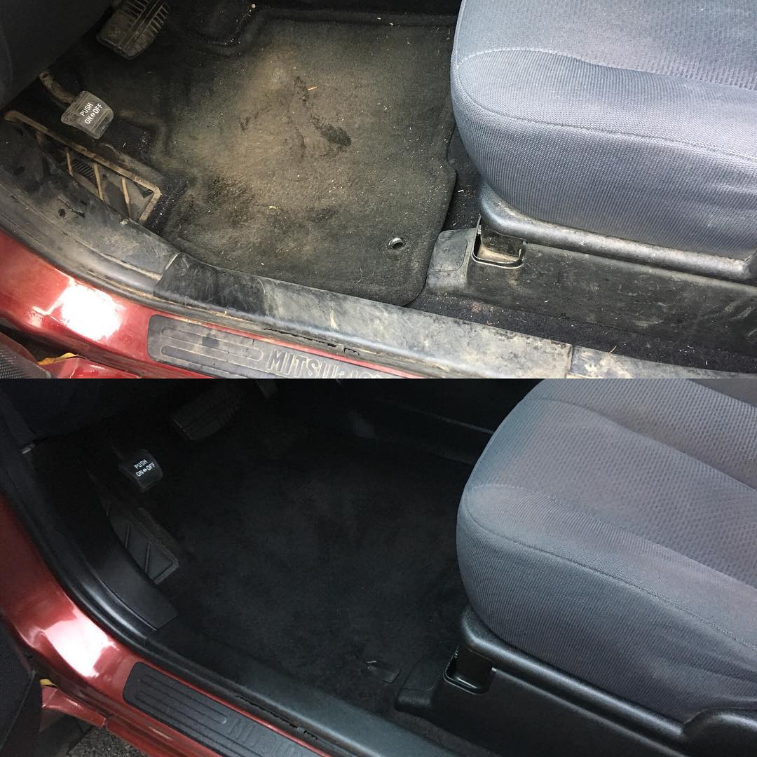 Before and after mobile detailing transformation